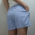 thumbnail image 5 of Women Y2K Striped Shorts Elastic Waist Cute Pajama Boxer Shorts Summer Pinstripe Lounge Pj Sleep Short Sleepwear Bottom, 5 of 6