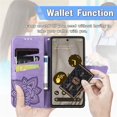thumbnail image 4 of Butterfly Embossed Wallet Case for iPhone 16 , PU Leather Flip Cover with Card Holder, Kickstand & Lanyard, Shockproof,,Purple,For iPhone 16, 4 of 10
