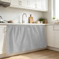 thumbnail image 3 of Grey Cabinet Curtain 28"W x 51"L, Modern Pure Gray Dust-Proof Privacy Curtain for Closet Shelves Self Adhesive, Sink Skirt for Bathroom Vanity Kitchen Laundry Room, 3 of 9