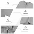 thumbnail image 6 of FINALGANG Mens Solid Color Short Sleeve Cable Knit Polo TShirt For Business Casual Office Wear Daily Summer Outdoor Activities Light Gray S, 6 of 7