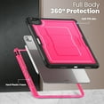 thumbnail image 3 of ShieldFlex for iPad Pro 13 Inch Case M4 (2024) with Pencil Holder, Heavy Duty Shockproof Rugged Stand Cover,Rose, 3 of 9