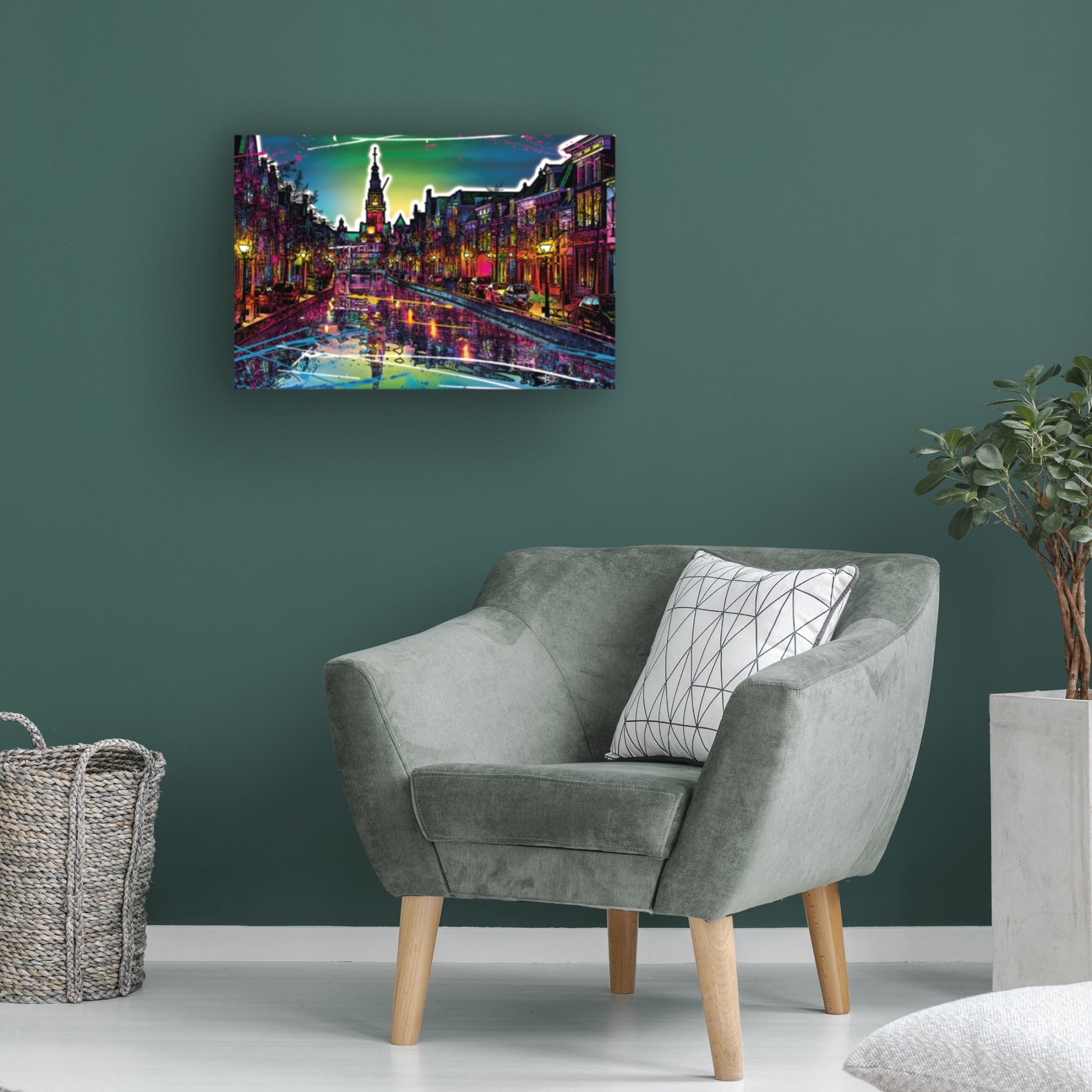 Canvas Wall Art - Ray Heere 'Colorful Cityview Of Dutch City Of Alkmaar' Wall Art for Living Room, Bedroom, or Office Décor by Trademark Fine Art - 47 x 30 Inches