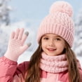 thumbnail image 5 of LIZENG Kids Winter Hat Scarf Gloves Set Children's Warm Knit Lined Pompom Hat for Kids Perfect for Boys and Girls, 5 of 5