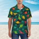 thumbnail image 2 of Balery Colorful Dinosaurs Camisas hawaianas de manga corta para hombre, camisas playeras de corte holgado, camisas de vacaciones con botones,Medium, 2 of 7