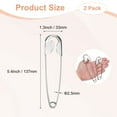 thumbnail image 3 of Uxcell 2-Pack Large Safety Pin, 5.4 In(137mm) Zinc Alloy Heavy Brooch Pin for Sewing ClothesDecorative Safety Pins [Gold Tone], 3 of 7
