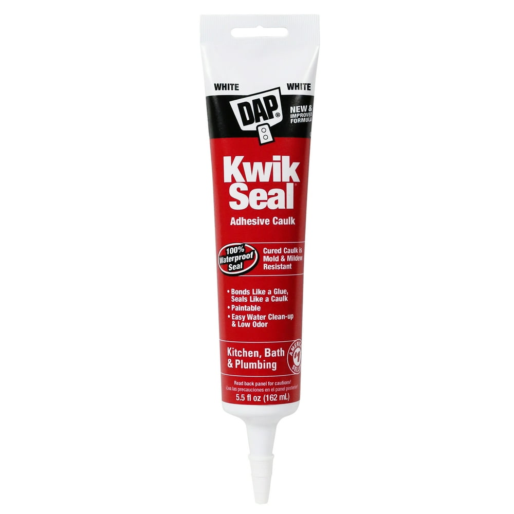 DAP Kwik Seal Kitchen and Bath Adhesive Caulk, White 5.5 oz Walmart
