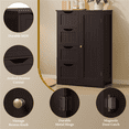 thumbnail image 4 of Alden Design 4 Drawers Wooden Bathroom Floor Cabinet for Home, Espresso, 4 of 9