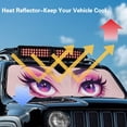 thumbnail image 4 of HUIACONG Sunshade Windshield Car Sun Shade Heat Shield Custom-fit Sunshade Sun Visor Mat for 1997-2017 Jeep Wrangler Rubicon Sahara TJ JK JKU 2/4 Doors Pink Eyes, 4 of 6