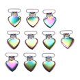 thumbnail image 4 of 10 Uds. Clips de Metal para chupete de corazón, Clips coloridos para prevención de óxido, tratamiento con revestimiento, Clips para tirantes para dentición de niños pequeños, 4 of 14
