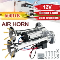 600DB 12V Dual Trumpets Super Loud Car Electric Horn Truck Boat Train Speaker US