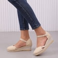 thumbnail image 2 of YLYL Wedge Platform Sandals for Women Espadrilles Ankle Strap Closed Toe Dressy Summer Beach Shoes, 2 of 9
