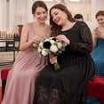 thumbnail image 2 of Agnes Orinda Women's Plus Size Formal Dress Sheer Mesh Long Sleeve Lace Elegant Wedding Guest Party Cocktail A-Line Maxi Dresses 1X Black, 2 of 7