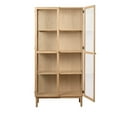 thumbnail image 4 of Modern 75-inch High Glass Panel Cabinet - Natural Oak, 4 of 14