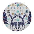 thumbnail image 4 of Orinice Reindeer Snowflakes Trees Round Table Cover Stain Resistant Washable Indoor Outdoor Tablecloth Kitchen Dining Wedding Parties 100% Polyester Fiber Christmas Theme 42-46, 4 of 8