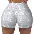 thumbnail image 2 of Honeii Fun Rabbit Print Women's Workout Shorts, Gym Shorts for Active Wear, Sports Shorts,Women's Running Shorts,Quick Dry Athletic Shorts-XX-Large, 2 of 8