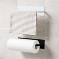 thumbnail image 4 of Tuvgenk No Drilling Paper Towel Holder Wall Mounted 9x2x3 inch Under Cabinet Kitchen Tissue Hanger Strong Adhesive White Space Saving for Paper Roll, 4 of 5