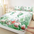 thumbnail image 3 of Feelyou Child Cartoon Seahorse Twin Sheet Sets, Dreamy Ocean Animal Twin Fitted Sheet, Seashell Starfish Coral Flat Sheet, Breathable Home Decor, 3pcs, 3 of 7