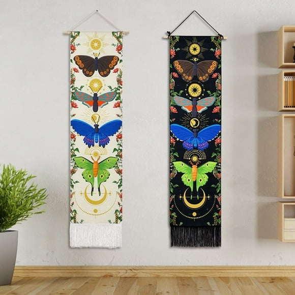 2Pcs Tapestry Wall Hanging, Tapestry Aesthetic Butterfly Art, Large Long Tapestry Decoration for Bedroom Living Room(12.3 x 57.1 Inches)