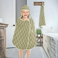 thumbnail image 4 of Toddler Hooded Beach Towel 24x50 Kids Bath Towels Soft Quick Dry for Swim Pool Boys Girls Olive Brown Block, 4 of 7