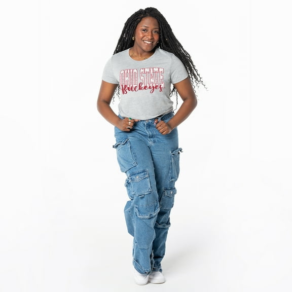 Women's ZooZatz Gray Ohio State Buckeyes Cropped T-Shirt