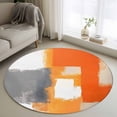 thumbnail image 3 of Orange Gray Round Area&nbsp;Rug 3ft Graffiti Geometric Color Block Abstract Modern Non-Slip&nbsp;Washable Circle Rugs Soft Felt Indoor Floor Mat for Bedroom Kitchen Living Room Bathroom, 3 of 9