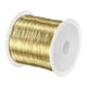 thumbnail image 1 of Alambre de joyería Uxcell de 0.2 mm, calibre 32, 328 pies de alambre de manualidades de cobre para hacer joyas, alambres de metal suave [100M, tono dorado], 1 of 1
