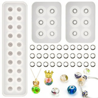 Zenra Ball Square Cube Beads Casting Mold Resin Mold for Beads Making Silicone Mould (2pcs Without Hole)