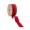 Red Geometic, variant on LaRibbons 2 1/2" Wired Velvet Ribbon, Red Geometric Embossed with Gold Backing, 10 Yard Roll