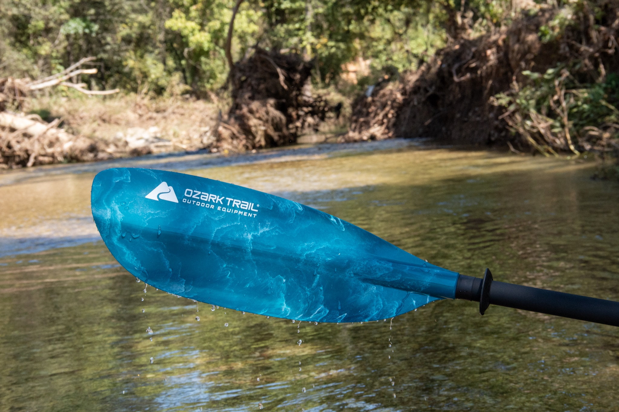 Ozark Trail Adult Recreation Paddle, Teal, 240 CM, Rubberized Grip, Adjustable