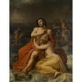 thumbnail image 2 of Friedrich Matthäi 15x18 Gold Ornate Wood Frame and Double Matted Museum Art Print Titled - The Flood, 2 of 4