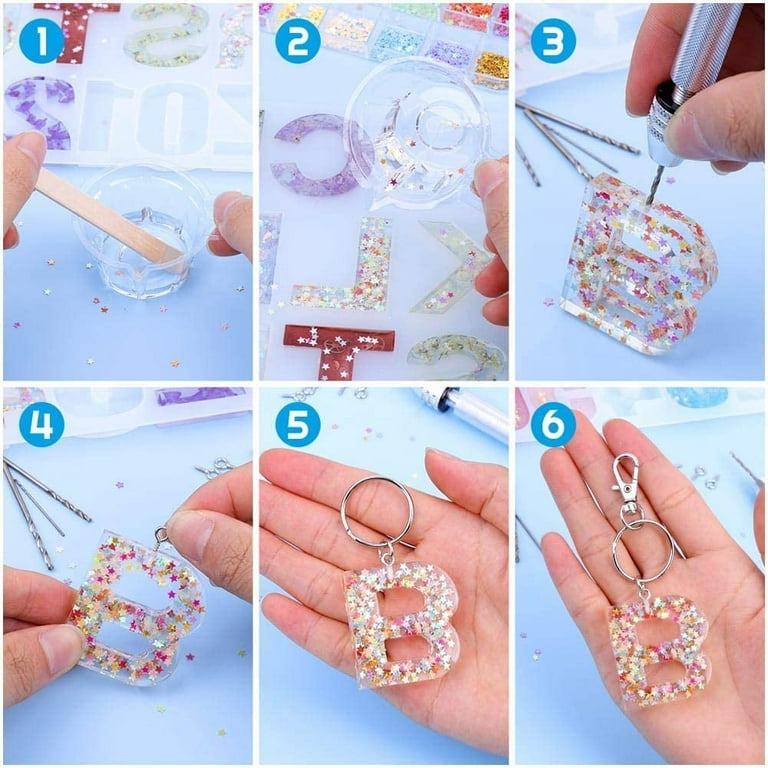 Letter Number Epoxy Molds Keychain Resin Jewelry Molds 157P 