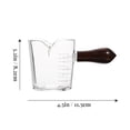 thumbnail image 2 of Double Spout Measuring Cup Wooden Handle Milk Cup Espresso Cup Glass Coffee Measure Cup, 2 of 7
