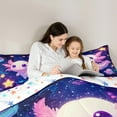 thumbnail image 5 of Manfei Cartoon Animal Axolotl Bedding Comforter Set,Dreamy Planet Stars Twin Comforter Sets,Kawaii Pink Salamander Bedding Set,For Teens,Microfiber Bedroom Decor Reversible,2 Pieces, 5 of 8