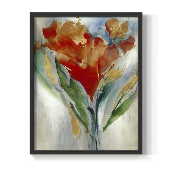 Wild Flower Bouquet Framed Print in Black Solid Wood 8 x 10 Framed Print