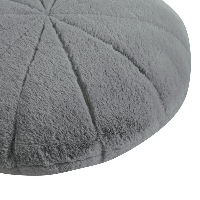 Mainstays Plushy Faux Fur Round Decorative Pillow, 23