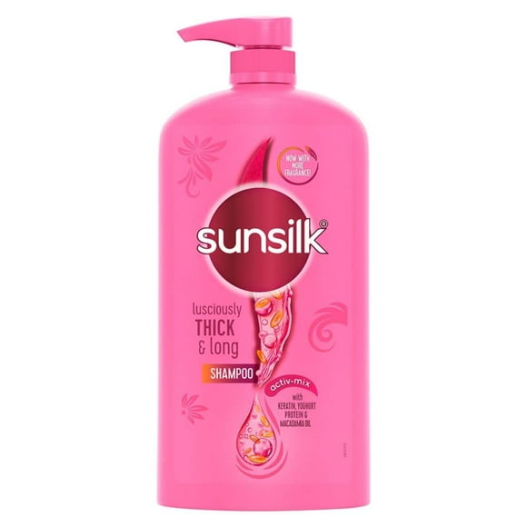 Sunsilk Lusciously Thick & Long Shampoo 1 L, With Keratin, Yoghut Protein and Macadamia Oil - Thickening Shampoo for Fuller Hair
