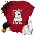thumbnail image 3 of Summer Tops for Women Halloween Ghostly Printed T Shirt Adorable Tee for Festive Oversized Tshirts for Women Red L, 3 of 3