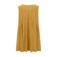 thumbnail image 5 of WIZUTIZ Beach Dresses for Women Leisure Loose Fit High Rise Ruffled Smocked Solid Shift Dress Sleeveless V-Neck Vacation Dress for Womens Mini Dress Super Soft Outdoor Dress Yellow, 5 of 7