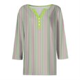 thumbnail image 4 of GYUJNB 3/4 Length Sleeve Womens Tops Button Down Summer Henley Neck T Shirts Plus Size Blouses, 4 of 5