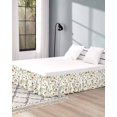 thumbnail image 4 of Yellow Spring Floral Bed Skirt Cal King 18 Inch Drop, Wrap Around Bed Skirts, Flowers Leaves Elegant Pastoral Elastic Bedskirt Pleated Bed Frame Cover Luxurious Dust Ruffle for Cal King Bed, 4 of 6