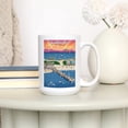 thumbnail image 3 of 15 fl oz Ceramic Mug, Nags Head, North Carolina, Jennette's Pier, Retro, Dishwasher & Microwave Safe, 3 of 5