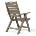 thumbnail image 2 of WestinTrends Malibu HDPE Adjustable Highback Folding Patio Dining Chair, Weathered Wood, 2 of 15