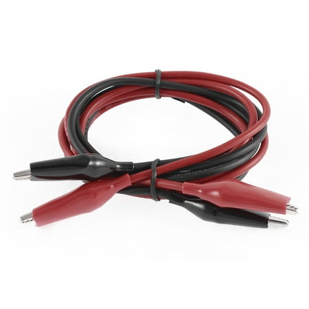 Unique Bargains Multimeter Electrical Insulated Boot Alligator Clip Test Leads Cable 1.