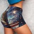 thumbnail image 5 of Yiaed Night Sky Bald Eagle Print Women's Athletic Shorts Running Shorts Sporty Short High Waisted Elastic Workout Shorts for Yoga Gym Running & Sports -Small, 5 of 8