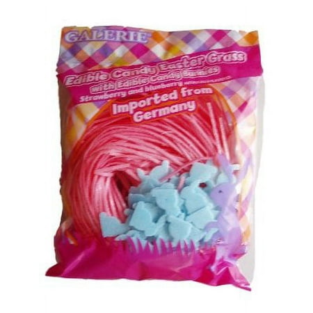 Edible Pink Strawberry Candy Easter Grass with Edible Candy Bunnies