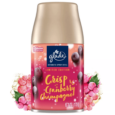 Glade Automatic Spray Refill, Air Freshener for Home and Bathroom, Crisp Cranberry Champagne, 6.2 Oz
