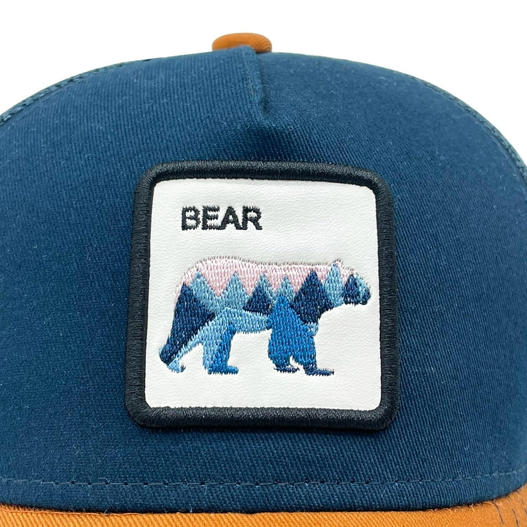 帽子 Mountain Research Bear Head 59FIFTY Cap Bear Explorer Navy Sandstone Alpine 59Fifty Fitted Hat by