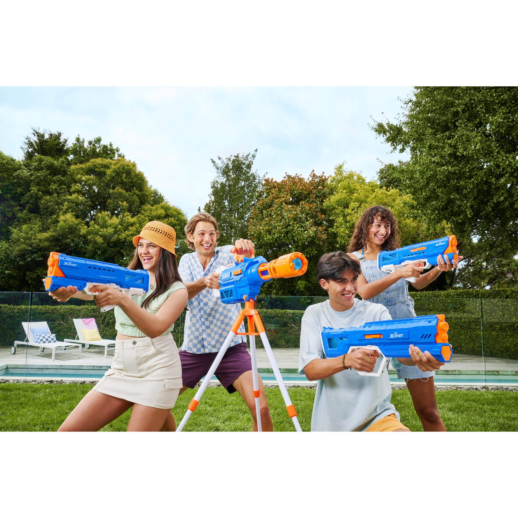 XSHOT Water Hydra Pulse Motor Soaker (Fast Fill) Motorized Outdoor Water Blaster by ZURU for Ages 8+