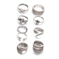 thumbnail image 4 of Boho Triangle Midi Finger Rings Jewelry Set Vintage Punk Carved, 4 of 5