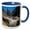 Blue/White, variant on 3drose, Mighty Merced River Falls of Yosemite, 11oz Two-tone Red Mug